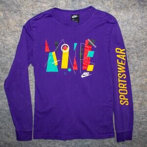 Y2K Nike Sportswear Air Max 90 long sleeve Tee Purple Size Small Vintage